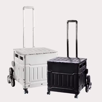 Chariot de supermarché pliable multifonctionnel en plastique PP portable pour courses et camping