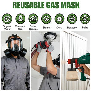 थोक मूल्य एंटी-विषाक्त पूर्ण चेहरा गैस मास्क डबल फिल्टर कैंसरों के साथ सुरक्षात्मक श्वसन - Product Image 4