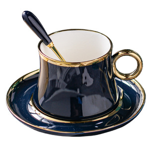 Wholesale Luxury Simple Gold Ceramic Coffee <b>Cup</b> <b>Set</b> and Mugs for Home - Product Image 1
