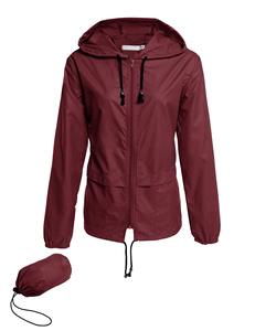 Vestes <span class=keywords><strong>de</strong></span> <span class=keywords><strong>pluie</strong></span> imperméables légères pour femmes, coupe-vent à capuche pliable pour l'extérieur - Product Image 3