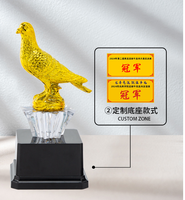 Trophée de la Paix 2025 en Résine Personnalisée : Statue de Pigeon Doré – Meilleur Marqueur – Coupes et Trophées pour Joueurs de Football et Événements Sportifs