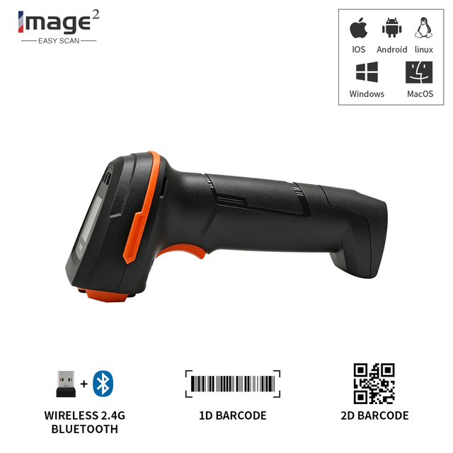 Industrial Rugged 2D Barcode Reader IP54 Waterproof Anti-drop Wireless Scanner for Inventory Management Fast Delivery