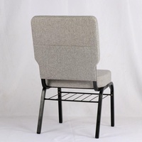 Chaise d'église, meuble suspendu en tissu gris, avec porte-livre