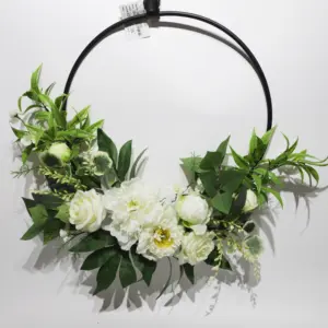 2024 nouveautés fleurs de mariage bricolage couronne de rotin naturel cerceau guirlande anneaux Bouquet pour demoiselles d'honneur Bouquets de mariée