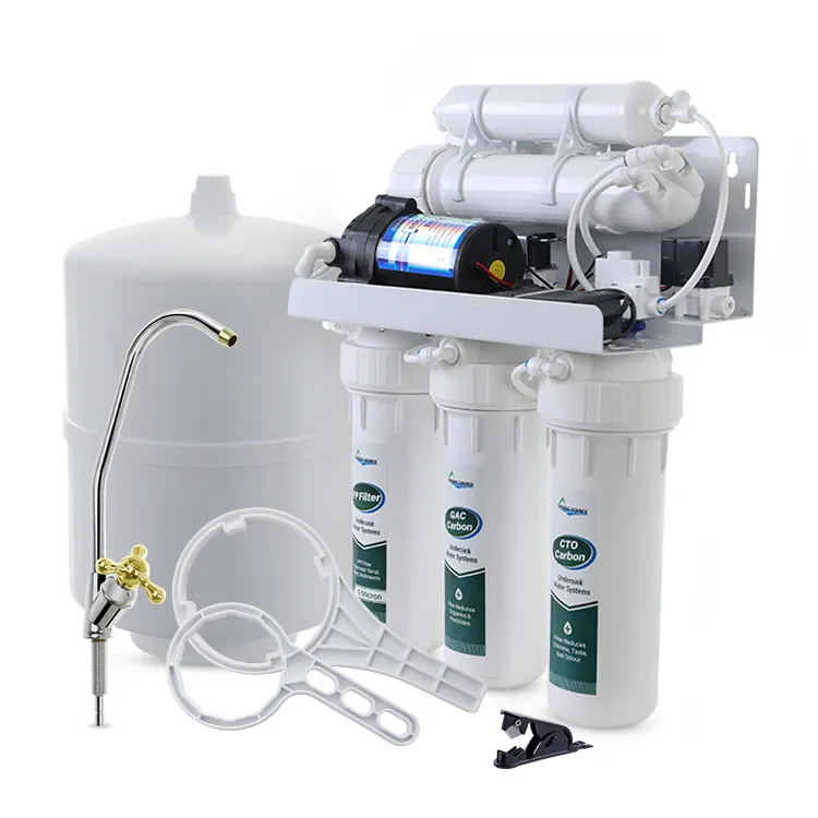 Ajuster la filtration TDS Top Tier en 5 étapes 75 GPD 100 GPD RO Membrane à charbon actif RO Filtre à eau pour l'eau potable