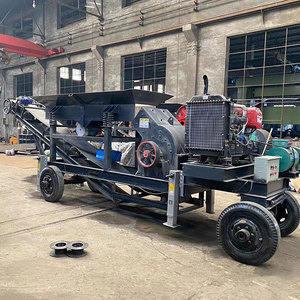 Concasseur à marteaux diesel 15-30t/h pour pierres, avec convoyeur, petit concasseur mobile pour minerai d'or et sable, doté d'un moteur principal et d'un roulement - Product Image 5