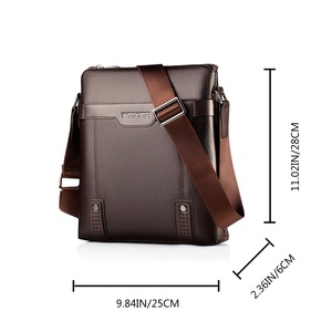 <span class=keywords><strong>Sac</strong></span> à Bandoulière <span class=keywords><strong>Homme</strong></span> en <span class=keywords><strong>Cuir</strong></span> PU Imperméable Rétro Classique Personnalisable, Style Affaires Simple et Portable - Product Image 2