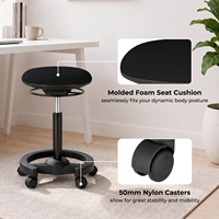 Tabouret ergonomique mobile à hauteur réglable, chaise de travail ronde à roulettes, idéal pour la maison, le dessin technique, le studio, le SPA, le salon - Vente chaude