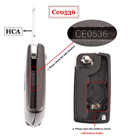 Clé télécommande 2B 2 boutons ASK FSK 433MHz PCF7941/7961 pour 207/307/307s/308/407 et Citroën C2/C3/C4/C5/Berlingo/Picasso