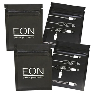 custom label printed grip seal matt black flat plastic bags for data cable