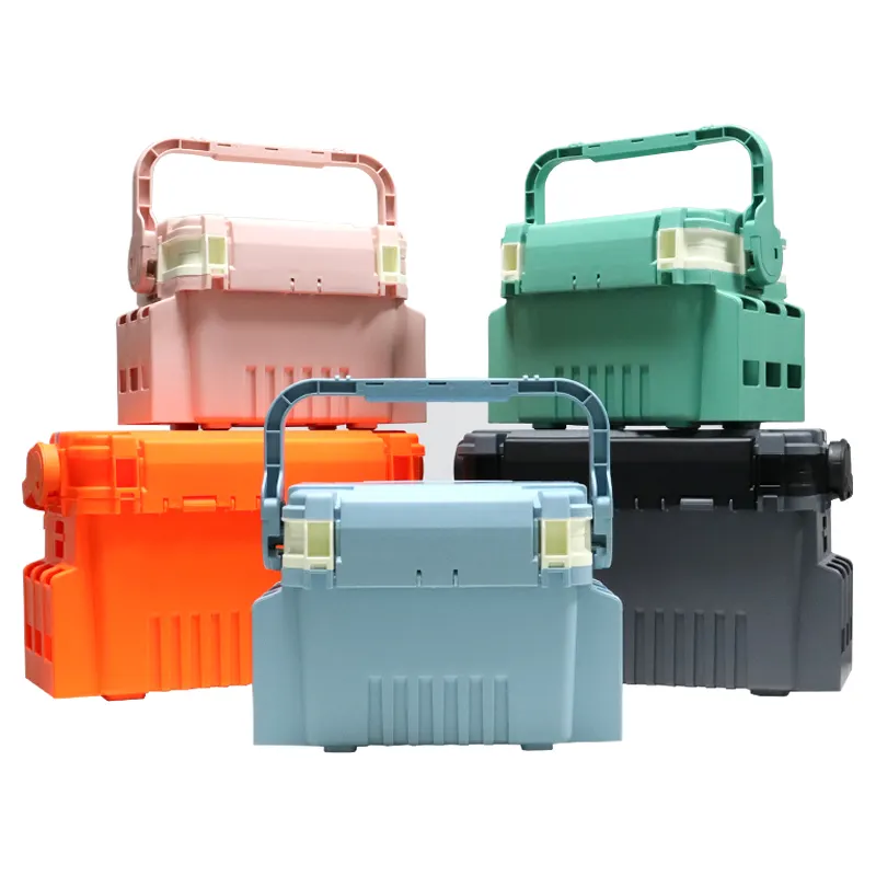 5 couleurs ABS plastique leurres de pêche boîte d'attirail compartiments accessoires de pêche boîte de rangement de matériel Logo personnalisé