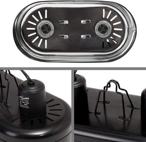 Lámpara de Techo <span class=keywords><strong>UVB</strong></span> Doble para Reptiles REPTI ZOO con Reflector y Tapa - Accesorio de Plástico Ecológico - Product Image 3