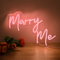 Décorations de demande en mariage, enseigne néon LED « Marry Me » blanc chaud, télécommande, publicité de mariage, personnalisable, utilisation à domicile ou au bureau