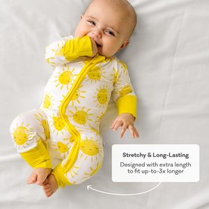 Piyama bambu pola cetak untuk balita kecil Little Sleepy rajut bayi laki-laki dan perempuan kasual PJs musim dingin dengan ritsleting 2 arah - Product Image 2