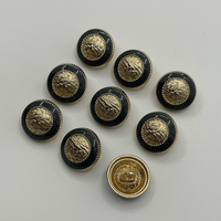 Boutons métalliques bicolores noir et or à motif blé, à bord dentelé, pour vêtements personnalisés, accessoires de couture