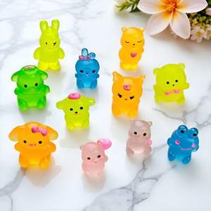 Paas Valentijnsdag Cadeau Lichtgevende Kleine Dierenhars Ornamenten DIY Handgemaakte Crème Lijm Accessoires Decoratie Cartoon Dier - Product Image 1