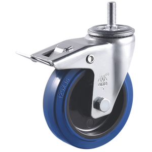 VIMA Universal Gummi 3.5"4"5"6"8" Bolzen Industrierollen Feststellbare Schwerlast Lenkrollen für Werkbänke - Product Image 1