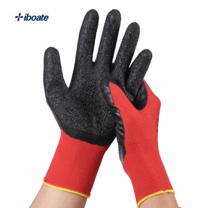 Vente en gros d'usine-Article Gants de sécurité au travail Gants résistants à l'usure Nylon froissé antidérapant suspendu Travail trempé en caoutchouc - Product Image 1