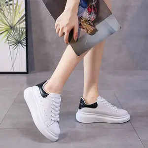 Small White Shoes Fall New Fashion Trend Casual Low-top Thick-soled Women's Large Size Wedge Sneakers