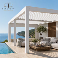 Pergola à lames orientables en aluminium sur mesure, structure d'ombrage extérieure imperméable pour jardin, terrasse, patio