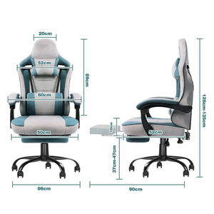 Chaise de jeu de course à dossier haut avec siège <span class=keywords><strong>baquet</strong></span> en tissu Chaise de bureau pivotante d'ordinateur en métal et en fer pour les cadres - Product Image 2