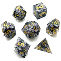 Juego de dados de resina de doble Color de World of Warcraft, juego de mesa poliédrico de 7 piezas, regalo de Halloween, accesorios para juegos de rol