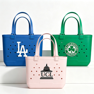 กระเป๋าถือสะพายไหล่โฟม EVA ลายทรอปิคอลสำหรับฤดูร้อน ขนาดใหญ่พิเศษ สั่งทำโลโก้ได้ ขายส่ง กระเป๋าตาข่ายยางซิลิโคน กระเป๋าชายหาด ความจุเยอะ - Product Image 3