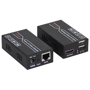 60M Extender RJ45 HDMI USB2.0 KVM Video Extender Over Single Cat6 Cat7 3D 1080P HDMI Network 60M