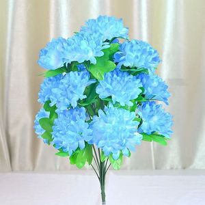 ช่อดอกไม้ดอกเบญจมาศจำลอง18ดอกสำหรับพิธีช่อดอกไม้วันตาย - Product Image 6