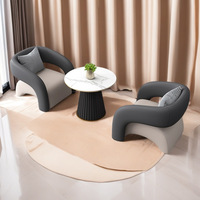 Table et chaises de réception en PU de luxe moderne pour hôtel, bureau, salon de beauté