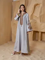 Vierwege-Stretch-Kleid mit Stickerei, Elegantes Langes Kleid mit Kordel-Stickerei, Original Fabrik-Direktvertrieb OEM