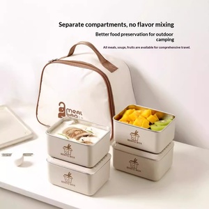 Stainless Steel Dual Tier 1-3L Food Container BPA Free Microwave Safe Insulated Thermos Leak Proof <b>Lunch</b> <b>Box</b> Set Plastic Lid - Product Image 3