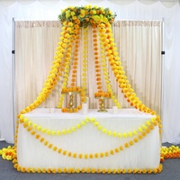 Guirlande florale artificielle en soie style indien, chrysanthèmes et pissenlits, 200 cm, pour décorations de mariage et de Nouvel An