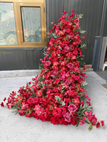 Chemin de table en fleurs de rose artificielles en soie 45x200cm Décoration de mariage