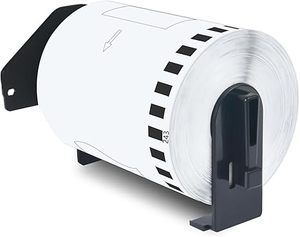 Etiquetas Térmicas Directas Compatibles con <span class=keywords><strong>Brother</strong></span> DK-2243, 102 mm x 30,48 m, Blanco y Negro, Autoadhesivas, para Impresora de Etiquetas de Dirección - Product Image 1