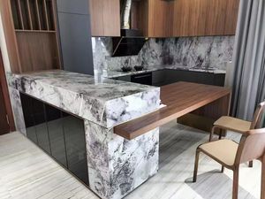 Cathaya <strong>Grey</strong> Italian Silver Fir Natural Stone - <strong>Grey</strong>-White with Black Vein Texture Marble for Indoor Walls/Countertops - Product Image 6