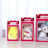 Nouvelles boîtes cadeaux portables en carton pour fleurs, biscuits, bouquets et poupées, avec fenêtre transparente