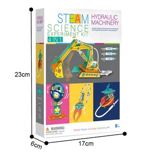4 <span class=keywords><strong>en</strong></span> 1 DIY Vástago de madera 3D rompecabezas juguete niños ciencia maquinaria hidráulica ingeniería modelo de madera Kits de construcción para ciencia hidráulica - Product Image 6