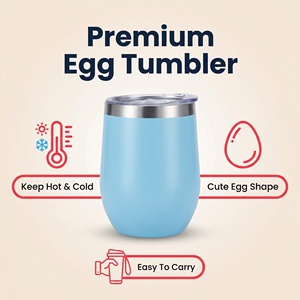 Tasse à vin en acier inoxydable sans BPA avec <span class=keywords><strong>photos</strong></span> personnalisées, 12 oz, en forme de coquille d'œuf avec couvercle - Product Image 4