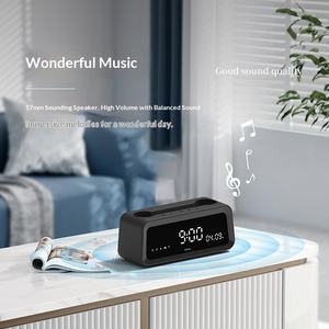 Altavoz Bluetooth Inalámbrico con Diseño de Reloj Despertador, Batería de 1500 mAh, Soporte para Teléfono Móvil, Compatible con <span class=keywords><strong>Tarjeta</strong></span> de Memoria - Product Image 4