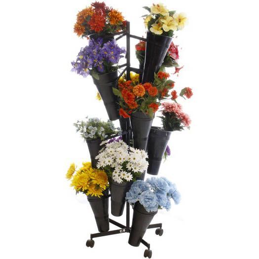 Apache Factory Customized Color Size Florist Shelf Flower Bucket Multi-layer Display Rack Flower Display Stand for Flower Shop — view 6