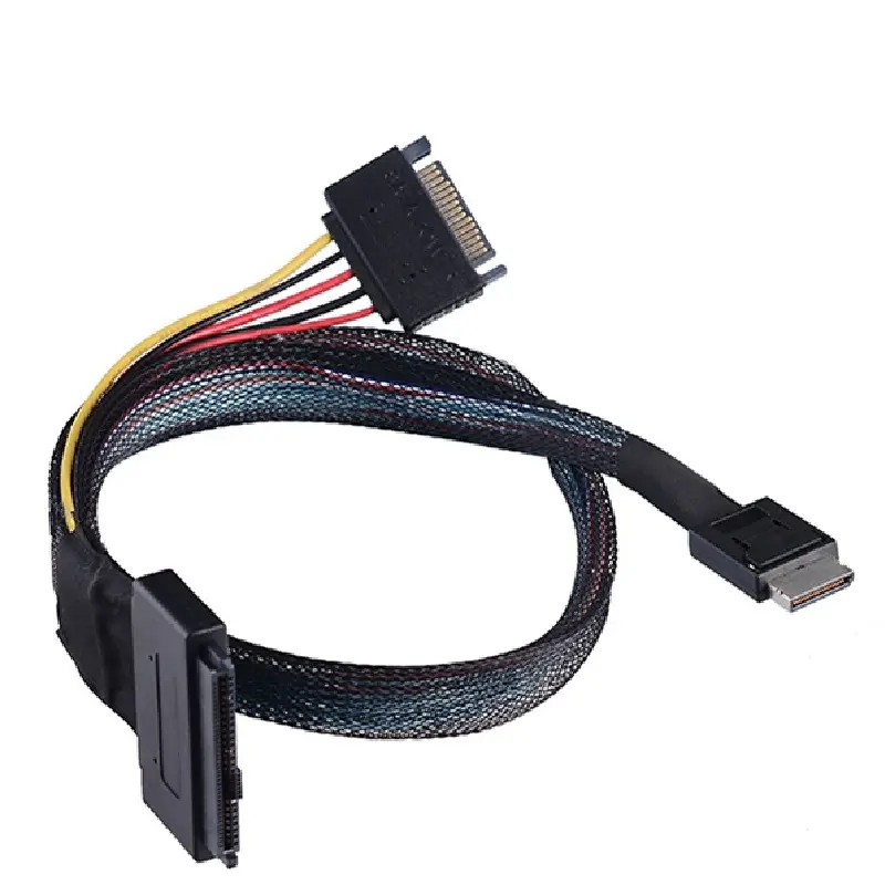 Mini SAS Oculink 4i SFF-8611 To SFF-8639 U2 With 15P Power High-Speed Cable