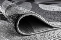Tapis contemporain abstrait cercles Rugshop gris fabriqué à la machine pour un trafic élevé salon chambre à coucher bureau à domicile zones de cuisine