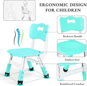 Juego <span class=keywords><strong>de</strong></span> <span class=keywords><strong>Mesa</strong></span> y Silla para Guardería Infantil, Moderno y Seguro, Altura Ajustable, Plástico Ecológico y Duradero, Muebles <span class=keywords><strong>de</strong></span> Estudio para Niños Pequeños - Product Image 4