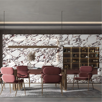 Panneau mural intérieur moderne en PVC marbré de 5 mm d'épaisseur, imperméable, haute brillance, avec revêtement UV BAIJAX
