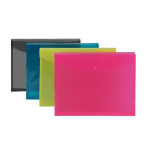 Office Supplies A4 Plastic File Folder Wallet Poly Expandable Envelopes Folder with Snap Button Closure Large Waterproof File