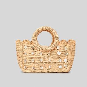 Bolso de Mano de Paja Tejida a Mano, Diseño Personalizado de Primavera/Verano, para Mujer, Ideal para la Playa o Vacaciones - Product Image 1