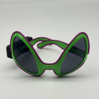 Lunettes de soleil en plastique lumineuses EL avec verres ovales noirs pour Halloween et événements festifs