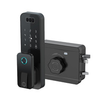 Serrure de porte intelligente extérieure Tuya WiFi avec déverrouillage par reconnaissance faciale et veineuse, en alliage d'aluminium, pour porte en bois, serrure électrique à encastrer sans clé