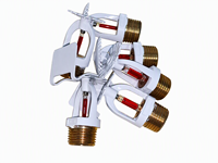 Tête de sprinkler vertical à réponse rapide DN15 K80 en laiton peint blanc 68°C, ampoule en verre rouge Q3 flexible - Usine OEM HONGAN